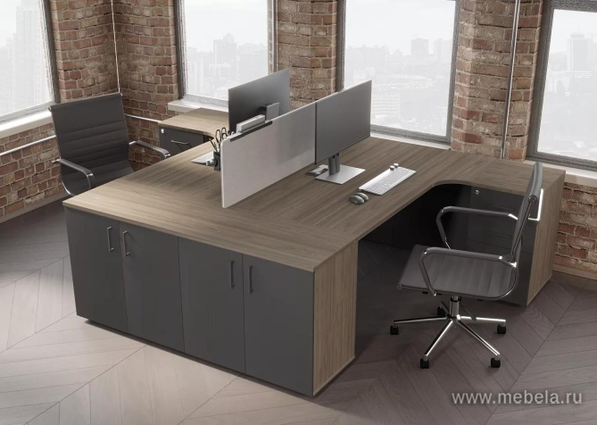 Рабочая станция двухсторонняя на П-образных опорах 40х40