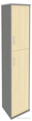 Офисный шкаф высокий узкий закрытый 2 секции, Л/Пр.