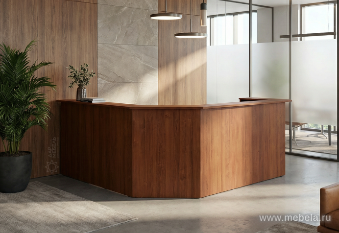 Модуль стойки ресепшен прямой с вырезом (без опор)