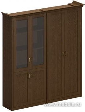 Офисный шкаф высокий комбинированный с гардеробом