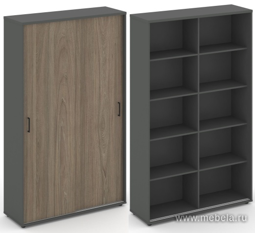 Офисный шкаф-купе с полками, задняя стенка ЛДСП