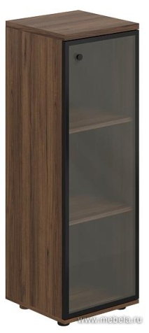 Офисный шкаф средний узкий со стеклом правый
