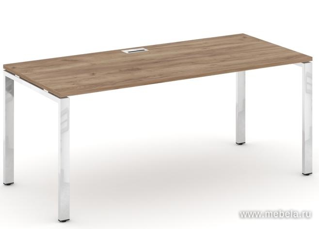 Стол руководителя на металлокаркасе на П-образных опорах (нерж.сталь)