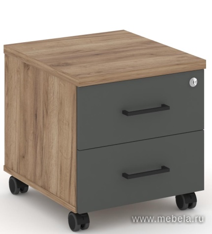 Тумба мобильная 2 ящика. Стандартные колеса