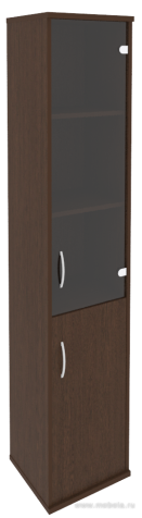 Офисный шкаф узкий комбинир. со стеклом, левый/правый