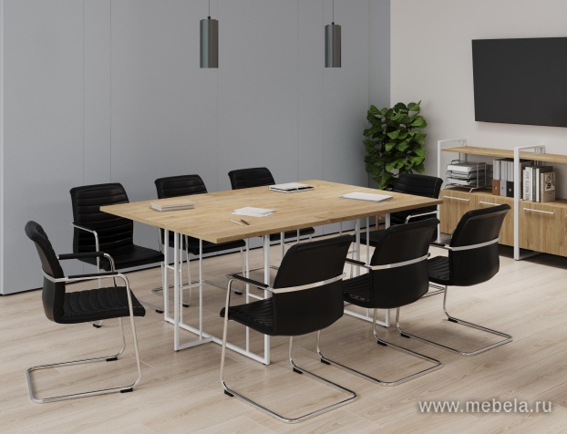 Стол для переговоров на металлических опорах