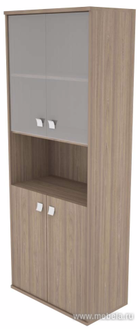 Офисный шкаф высокий для документов полузакрытый со стеклом