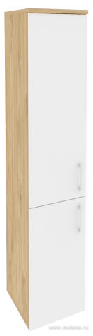 Офисный шкаф высокий узкий лев./прав. (1 низкий фасад ЛДСП + 1 средний фасад ЛДСП)