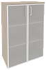 Офисный шкаф средний широкий (2 средних фасада стекло в раме)