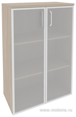 Офисный шкаф средний широкий (2 средних фасада стекло в раме)