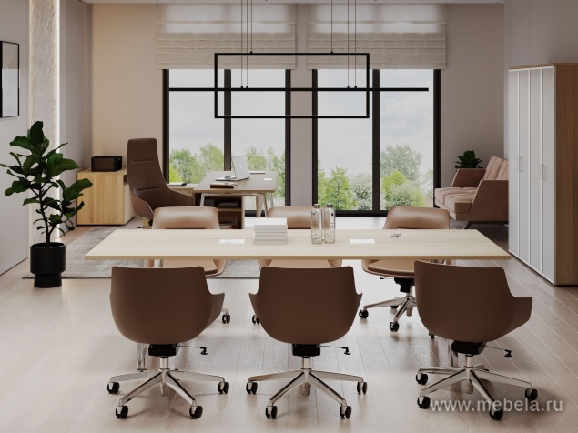 Стол переговорный на металлокаркасе на А-образных хромированных опорах (с лючком)