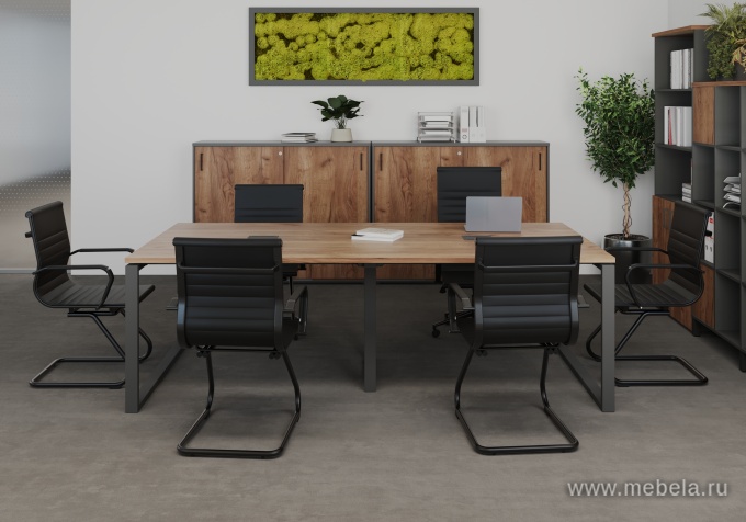 Стол переговорный на П-образных опорах 40х40