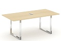 Стол переговорный на металлокаркасе на О-образных опорах (нерж.сталь) (с лючком)