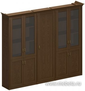 Офисный шкаф высокий со стеклом с узким гардеробом