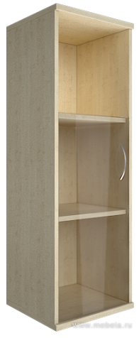 Офисный шкаф узкий средний со стеклом + полка), Л/Пр.