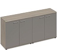 Офисный шкаф низкий комбинированный закрытый (топ МДФ)