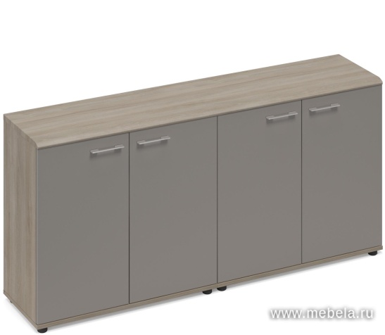 Офисный шкаф низкий комбинированный закрытый (топ МДФ)