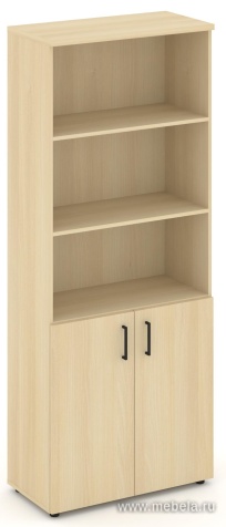 Офисный шкаф высокий широкий (2 низких фасада, задняя стенка ЛДСП