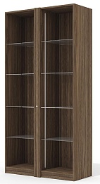 Офисный шкаф высокий со стеклом (полки стекло) с подсветкой