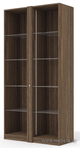 Офисный шкаф высокий со стеклом (полки стекло) с подсветкой