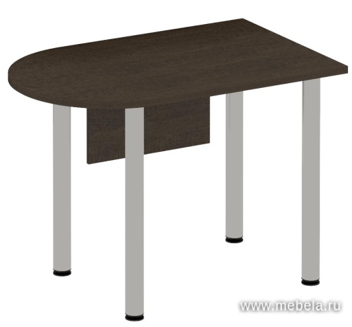 Стол письменный полукруглый на хромированных опорах с экраном ДСП