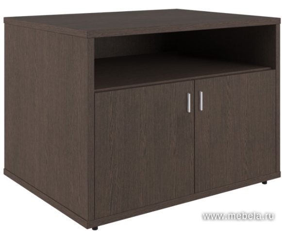 Офисная тумба для оргтехники, с нишей и распашными дверцами