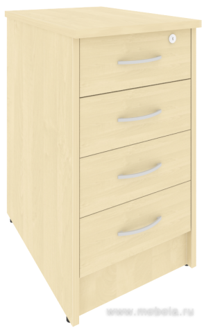 Приставная офисная тумба с замком, 4 ящика