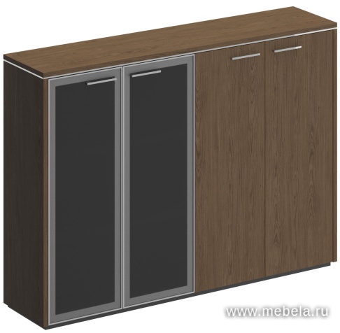 Офисный шкаф для документов комбинированный (стекло+закрытый)