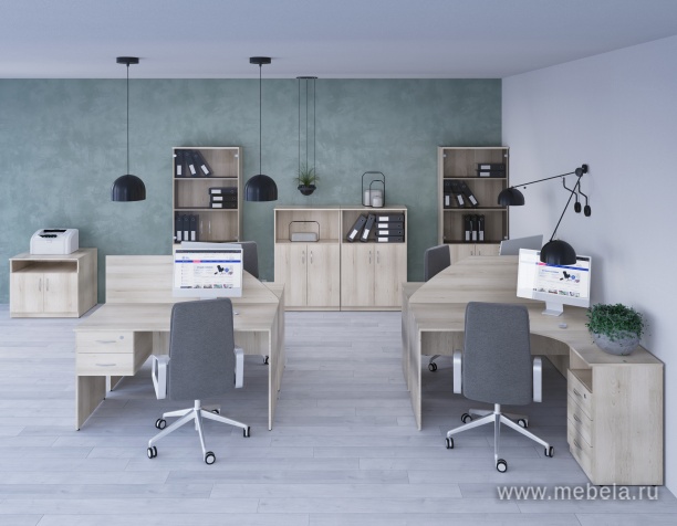 Стол криволинейный с тумбой правый