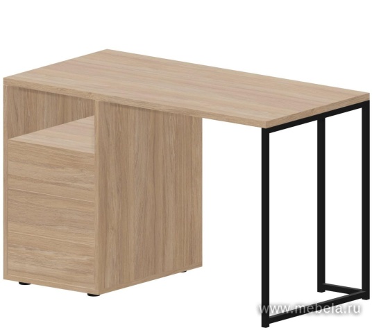 Стол рабочий на металлокаркасе с опорной тумбой (левый)