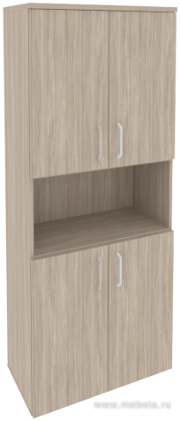 Офисный шкаф высокий широкий (4 низких фасада ЛДСП)