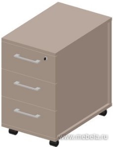 Тумба мобильная узкая (3 ящика) с ручками