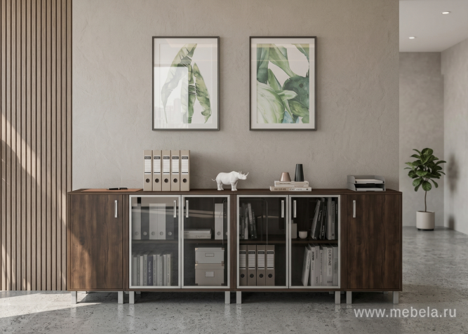 Тумба приставка подкатная со стекл. дверью