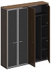 Офисный шкаф комбинированный (для одежды + с высокими стеклянными дверями)