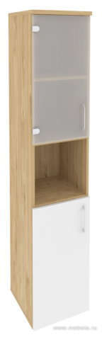 Офисный шкаф высокий узкий со стеклом (лев/прав) 