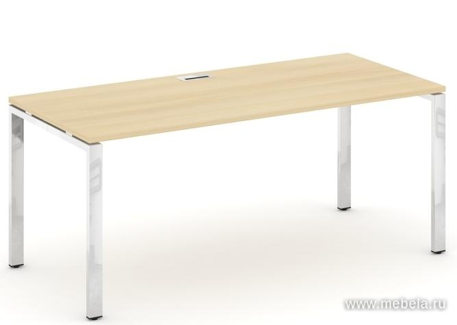 Стол руководителя на металлокаркасе на П-образных опорах (нерж.сталь)