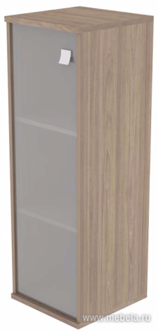 Офисный шкаф узкий средний со стеклом, Л/Пр