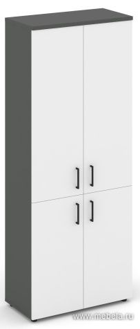 Офисный шкаф высокий широкий (2 низких + 2 средних фасада, задняя стенка ЛДСП