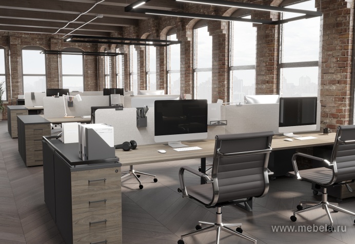 Рабочая станция двухсторонняя на П-образных опорах 40х40