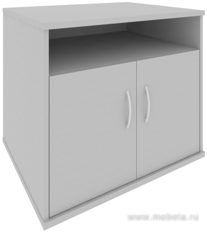 Офисная тумба для оргтехники, с нишей и распашными дверцами