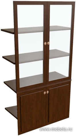 Наполнение двухстворчатого шкафа со стеклом