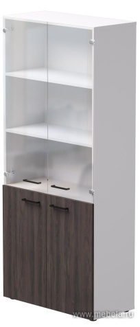 Офисный шкаф комбинированный со стеклом