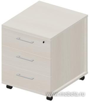 Тумба мобильная (3 ящика, стандартные колёсные опоры, с ручками)