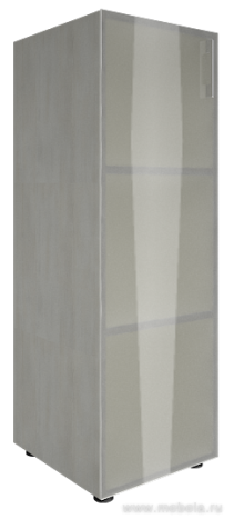 Офисный шкаф узкий закрытый со стеклом Л/ПР