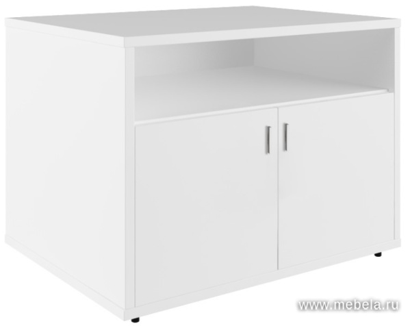 Офисная тумба для оргтехники, с нишей и распашными дверцами