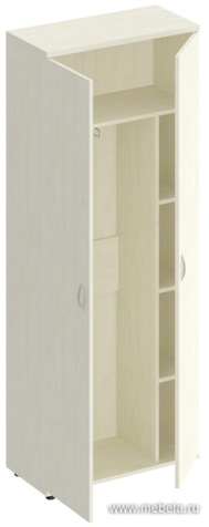 Офисный шкаф-гардероб для одежды с дополнительными полками
