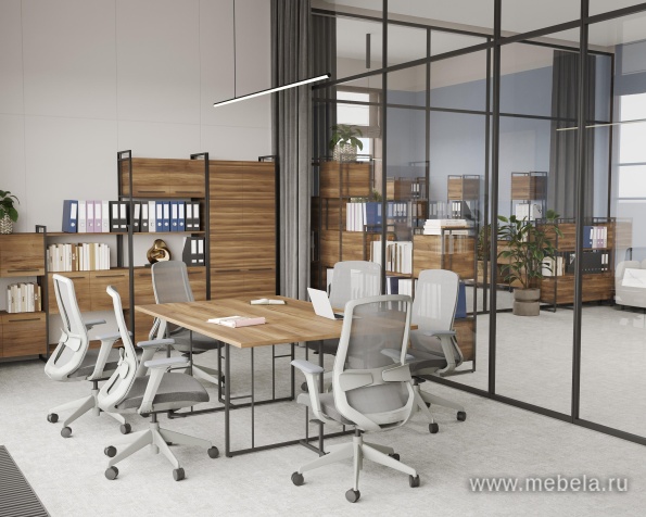 Стол для переговоров на металлических опорах