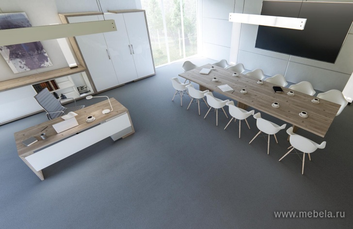 Стол руководителя с опорной тумбой (левый/правый)