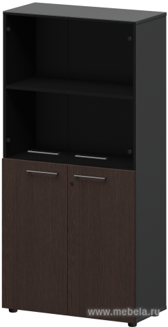 Офисный шкаф высокий со стеклом