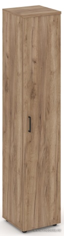 Офисный шкаф высокий узкий универсальный (1 высокий фасад ЛДСП)